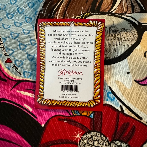 BRIGHTON bright and colorful “Sparkle and Shine” oversized Tote bag NWT - Picture 4 of 8